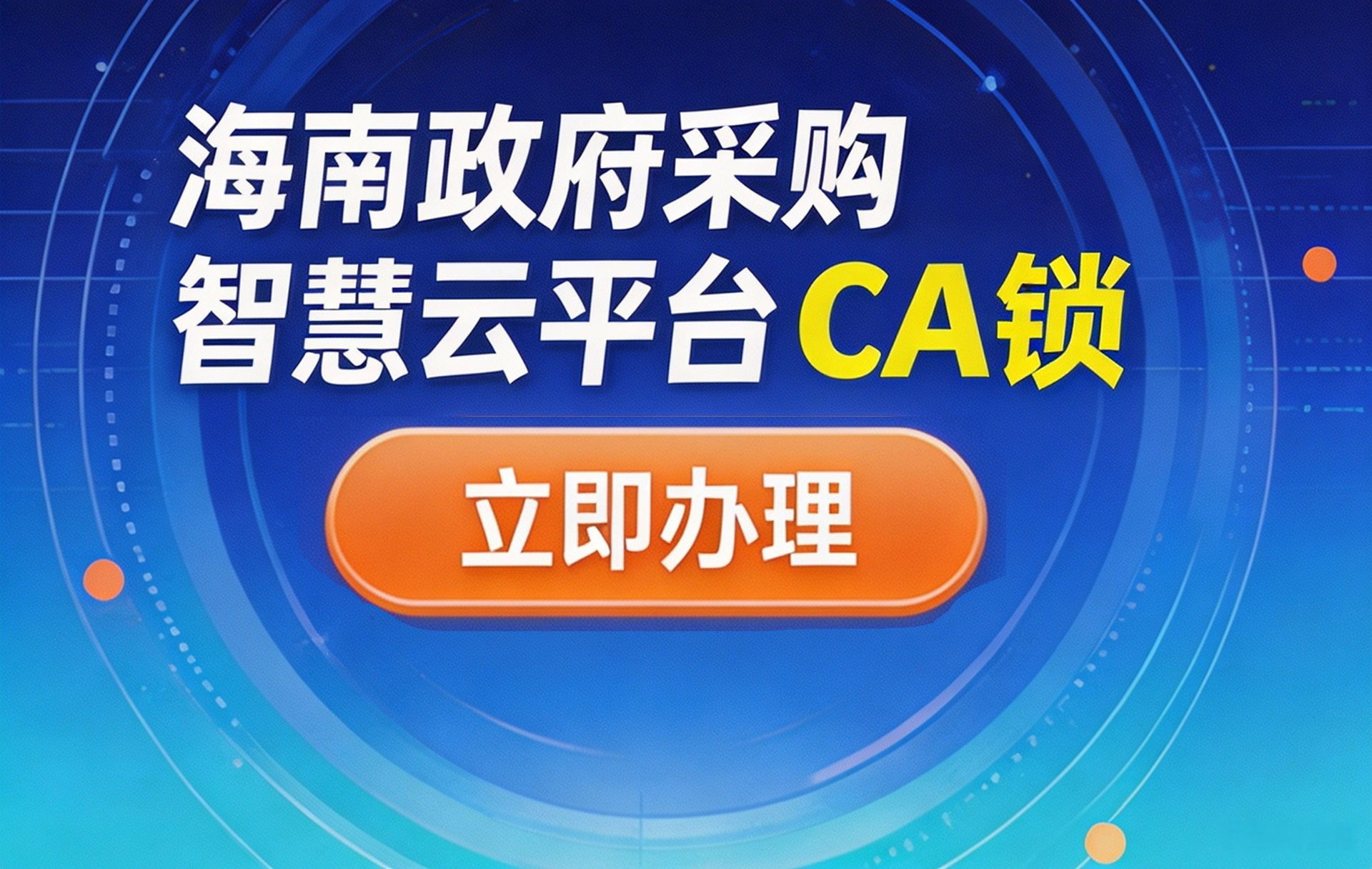 政府采购智慧云平台 CA锁 立即办理